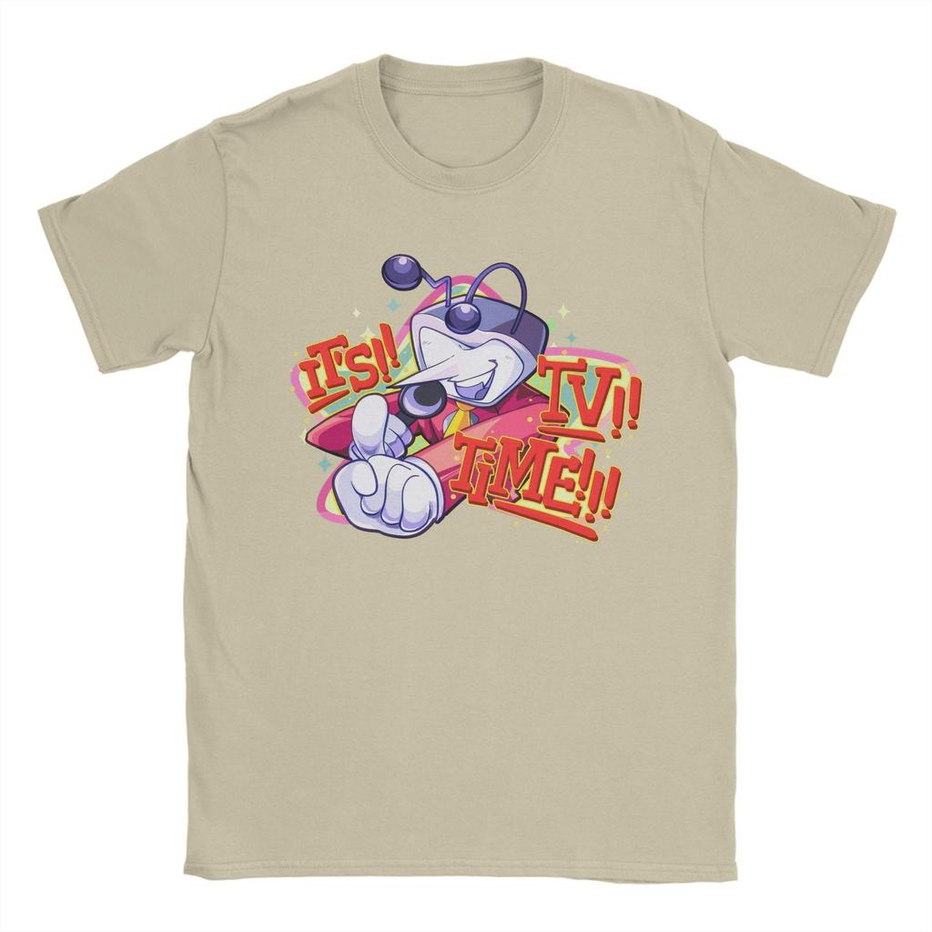 Men Tenna Deltarune It's Tv Time T Shirt Cotton Tops Awesome Short Sleeve Crew Neck Tee Shirt Summer T-Shirt