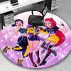 1pc Anime Design Round Carpet for Office Chair Mat, Non-Slip Rug Suitable for Home Decor, Living Room, Bedroom