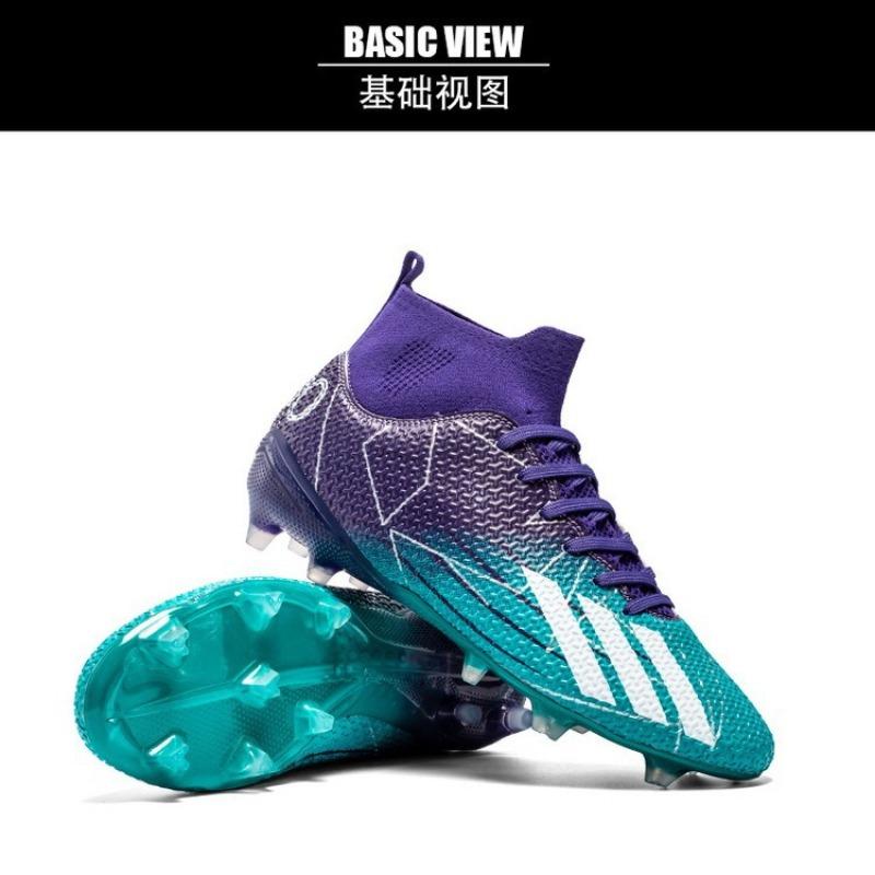 Football shoes long broken nails high top large size breathable artificial grass soft shock absorption fashion men and women training
