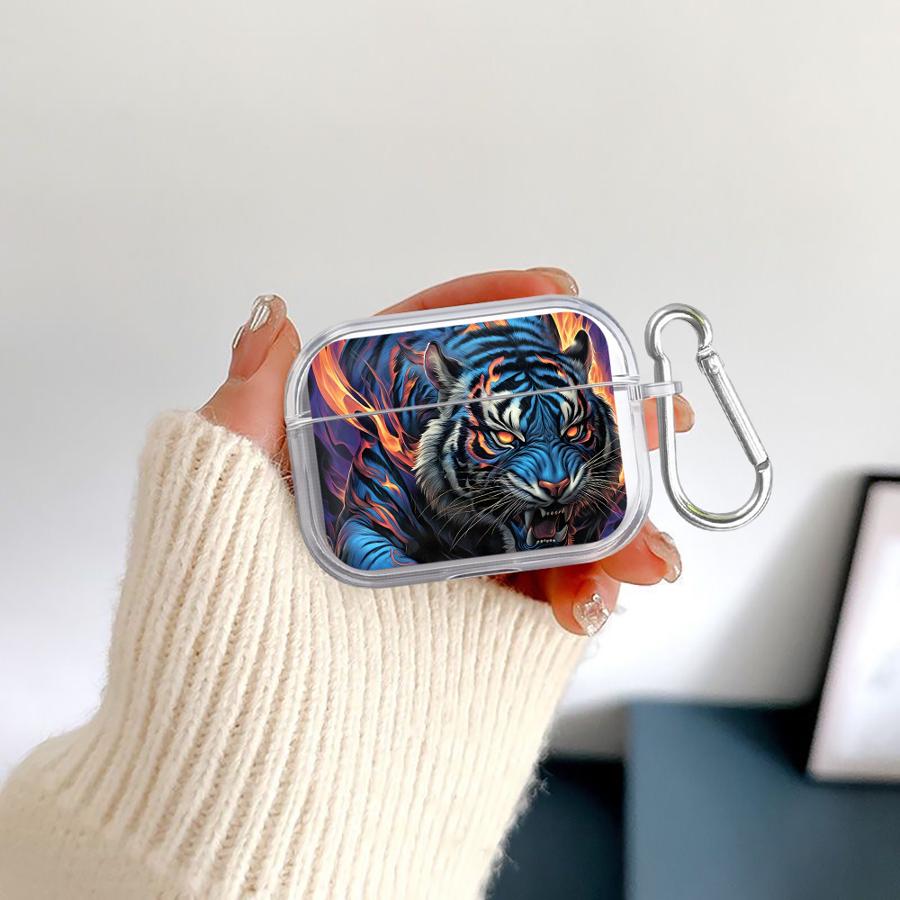 Clear Earphone Cases Cover Case For Airpods Pro3 Pro2 3 1 Pro 4 2 Fire Tiger Design