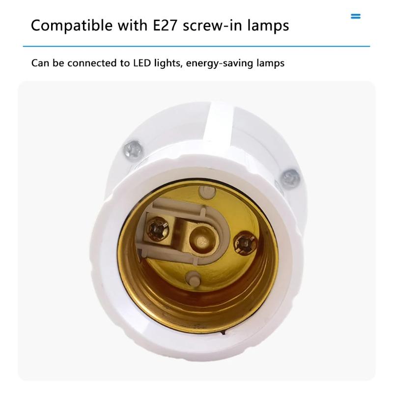 E27 Smart Motion Sensor Light Adapter - AC 85-265V Auto-On/Off Lamp Holder with PIR Detection for Corridor/Staircase Lighting