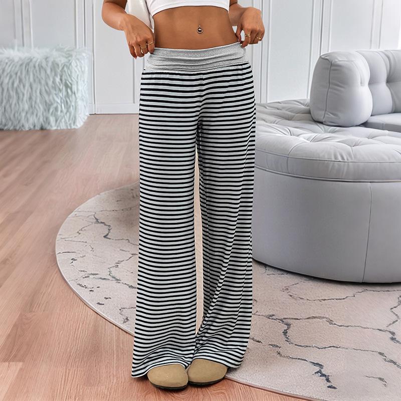 2026 New TikTok Trend: Women s and Children s Striped Low-Waist Loose Casual Long Sweatpants for Spring/Summer. Small черный серый