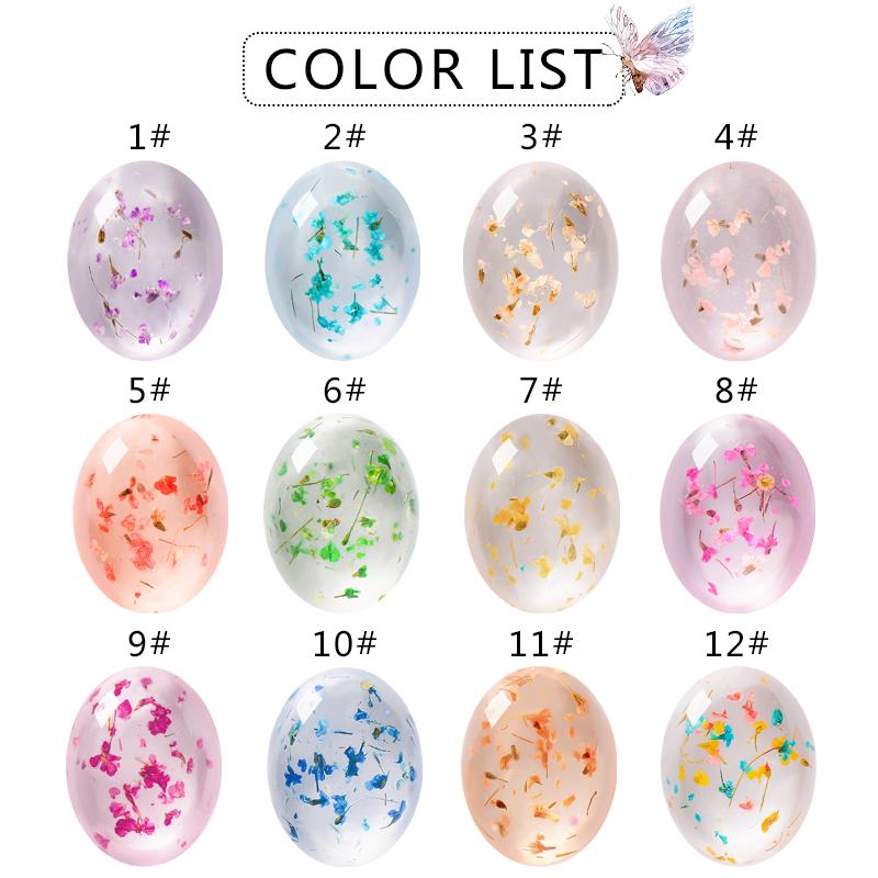 Mtssii Floral Uv Gel Varnish Lucky Gel Paint Dried Flowers 3D DIY Desgin Natural Fairy Nail Polish