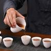 Suet jade Dehua white porcelain ceramic kung fu tea set household tea cup office living room bone china cover bowl