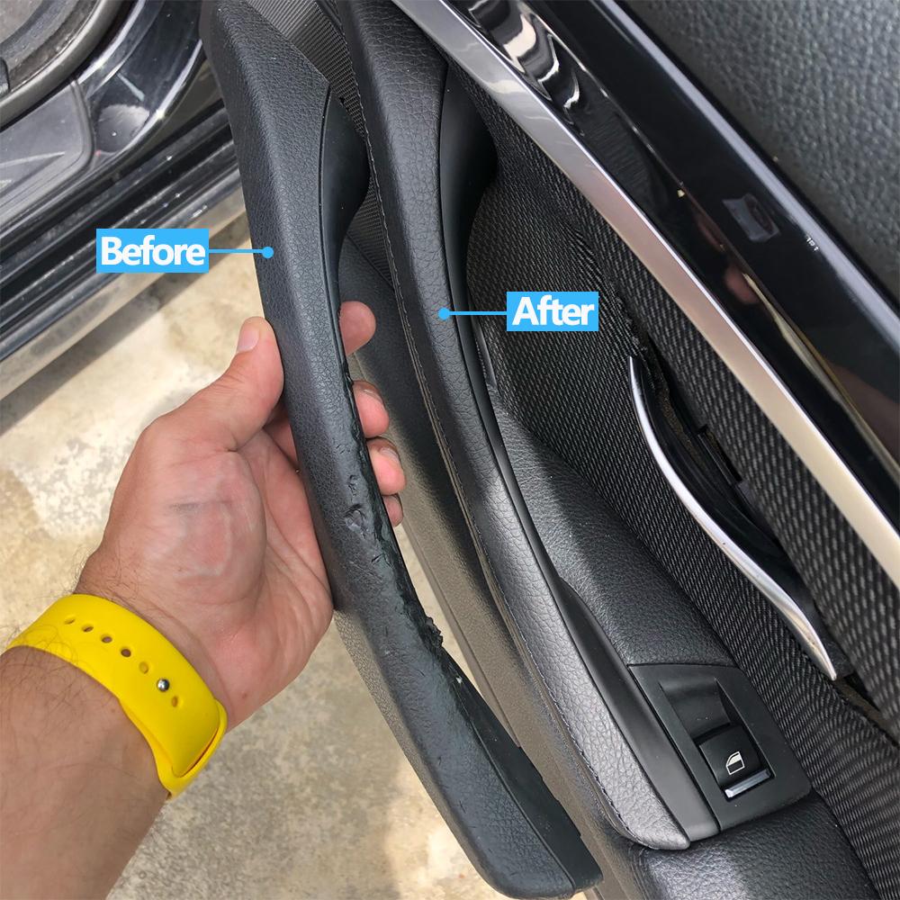 3-teiliges Innenzubehör für 3 Passagiertüren mit Ledergriffabdeckung für BMW 5 Series F10 F11 520i 523i 525i 528i