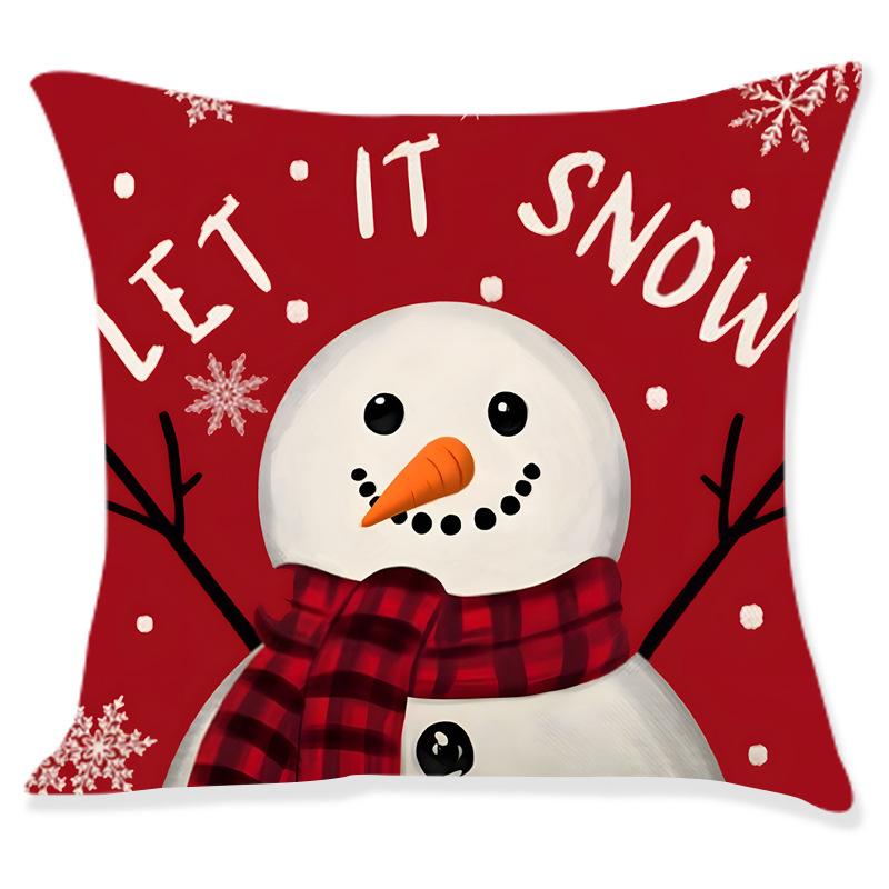 New Santa Claus Snowman Printed Pillow Cover Living Room Sofa Cartoon Pattern Cushion Cover Pillow Cover