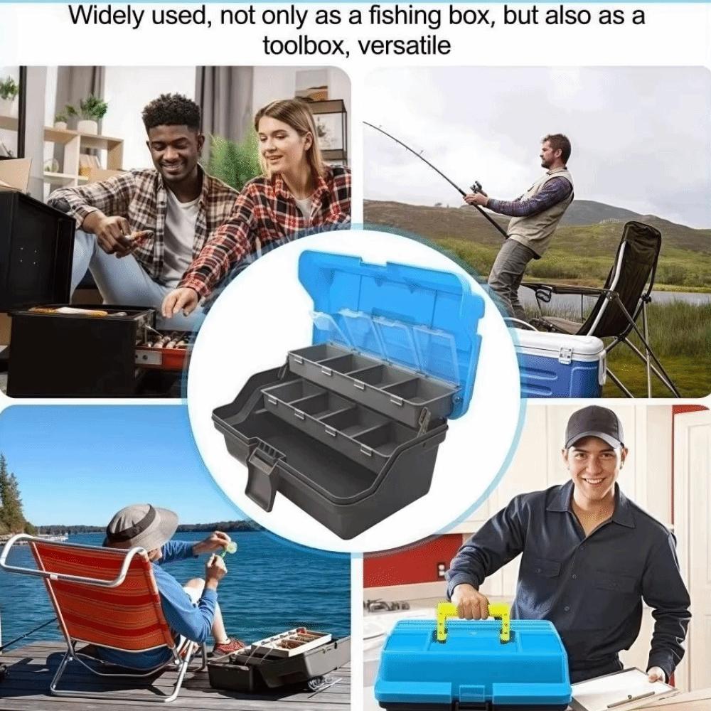 With Handle Fishing Tackle Box Large Capacity Hardware Storage Box Fishing Gear Box  Tool Storage