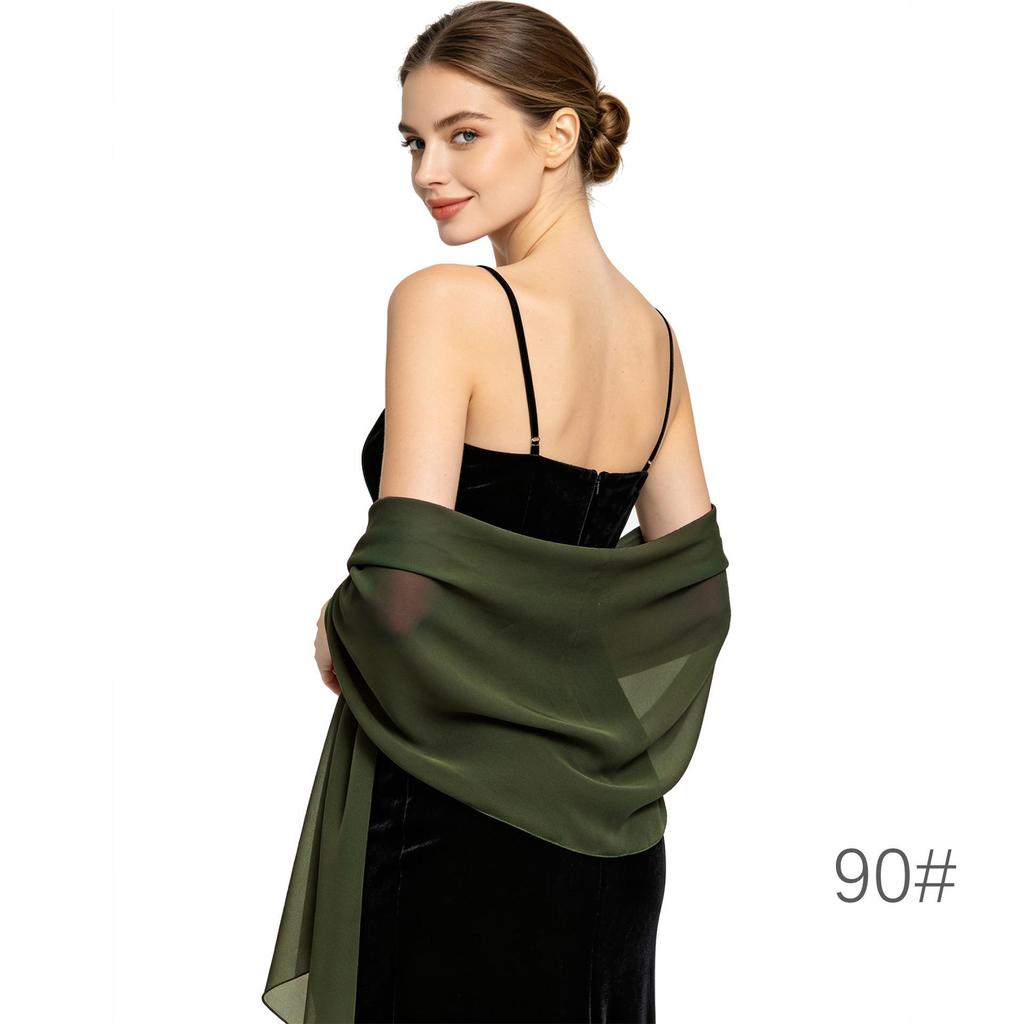 Elegant Chiffon Shawl for Evening Gowns, Bridesmaids, Weddings, Qipao & Parties
