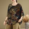 Short Sleeve Oversized Cotton Vintage Floral Casual Loose T Shirt Tops Women Summer T-shirt