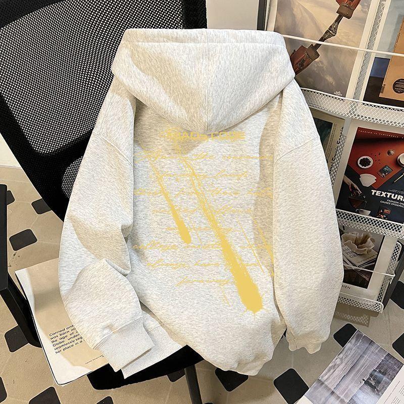 

Женский худи с принтом букв, свободный, осенне-зимний, с длинным рукавом, модный пуловер S серый