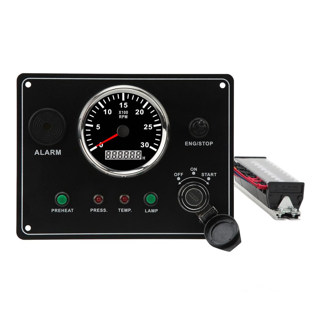 Marine Instrument Panel Multi Function 3000RPM Engine Speedometer Low Oil Pressure Water Temperature Alarm for RVs