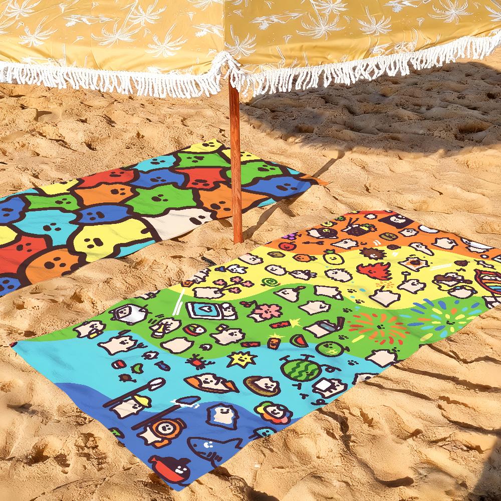 Cute E-EverydayOneCat Fashion Towel Soft Pool Gift For Travel Gym Shower Camping Quick Dry Sports Large Beach Towels