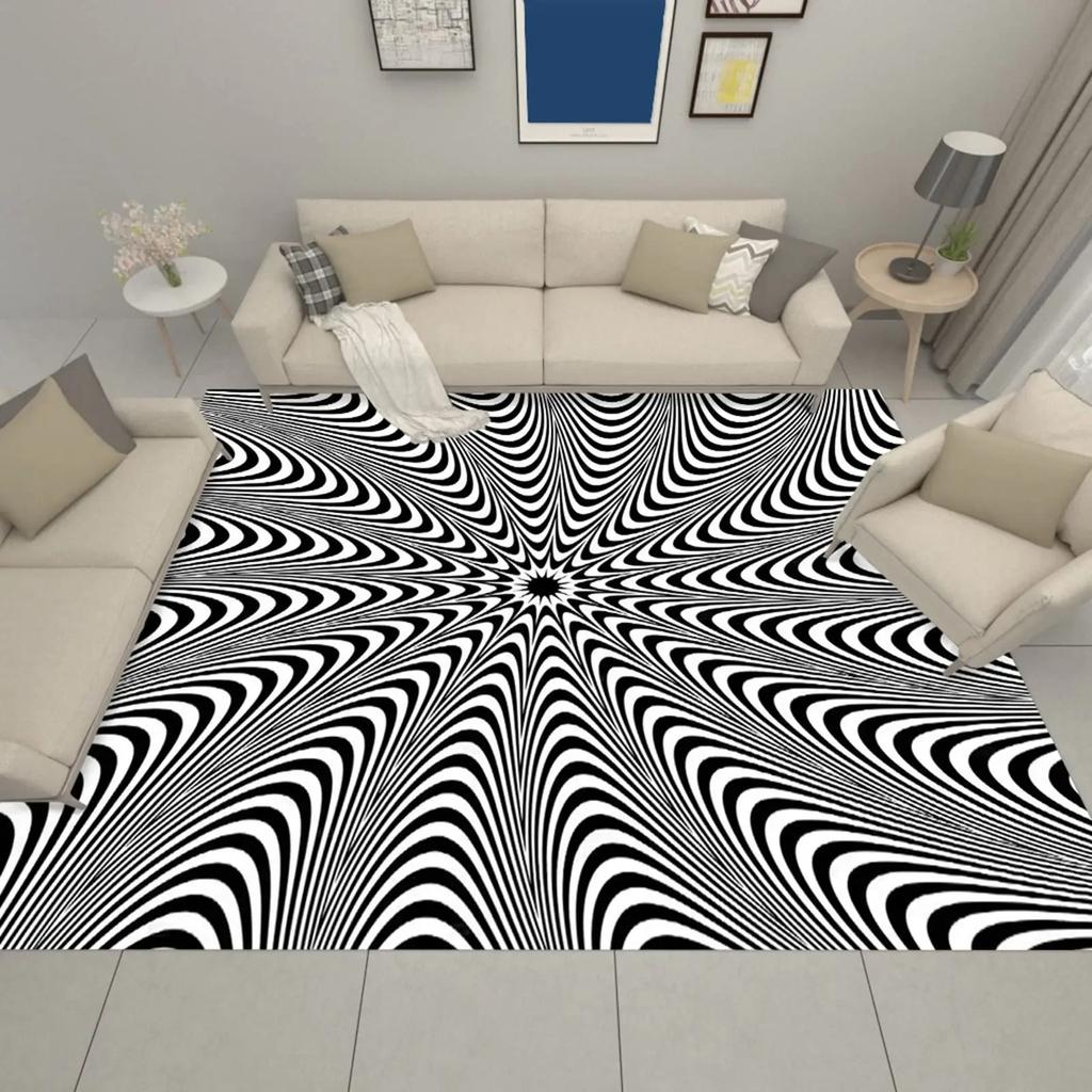 3D Vortex Illusion Carpet for Bathroom Living Room Sofa Table Decor Rugs Hallway Balcony Floor Mat Anti-slip Entrance Door Mat