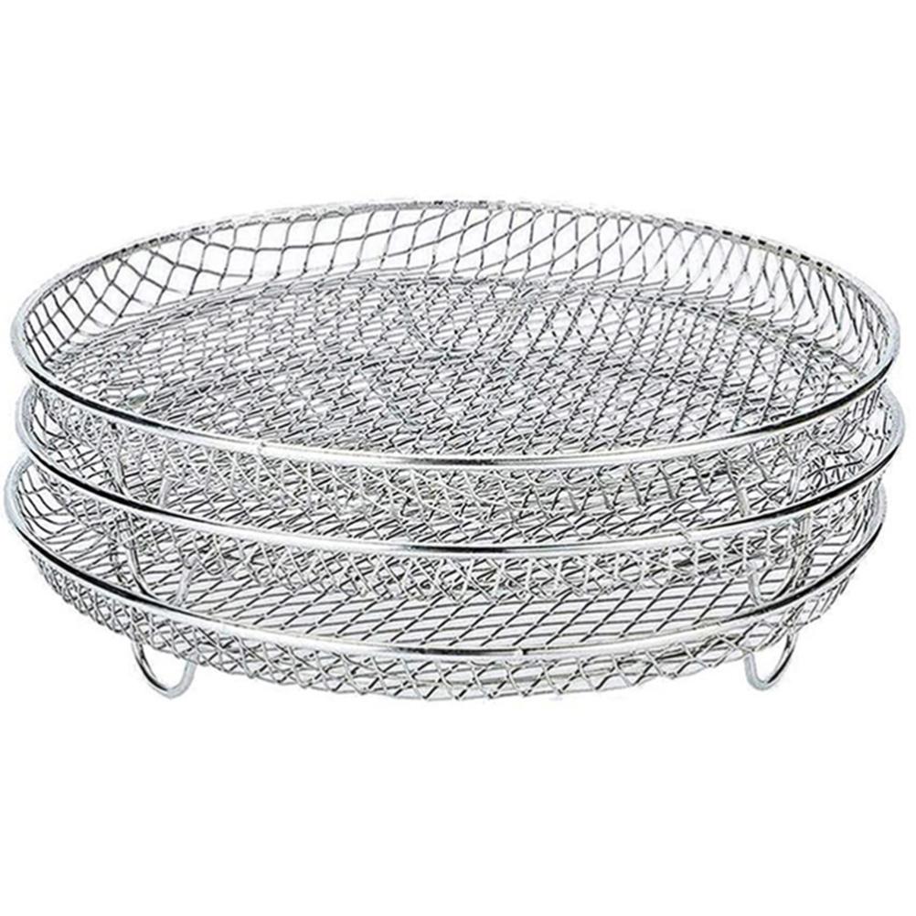 Zestaw 3 szt. Stojak do frytkownicy beztłuszczowej do frytkownicy 4,2QT 5,8QT Trzy piętrowe stojaki do dehydratora Stal nierdzewna Stojak do frytkownicy beztłuszczowej Powietrze