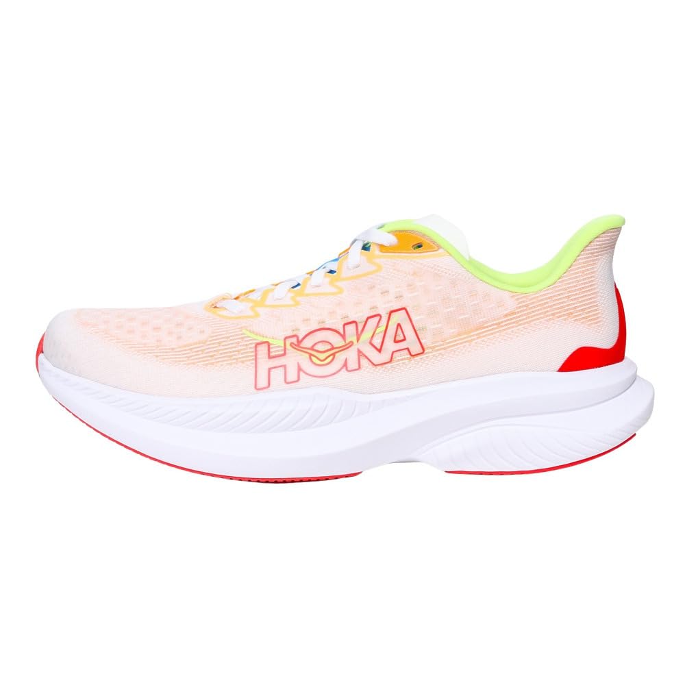 HOKA Mach 6 Running White and Orange Training Club Responsive and Shoes, (1147790-WLR), Sneakers, Shoes, Activities, Racing, Lightweight, (White