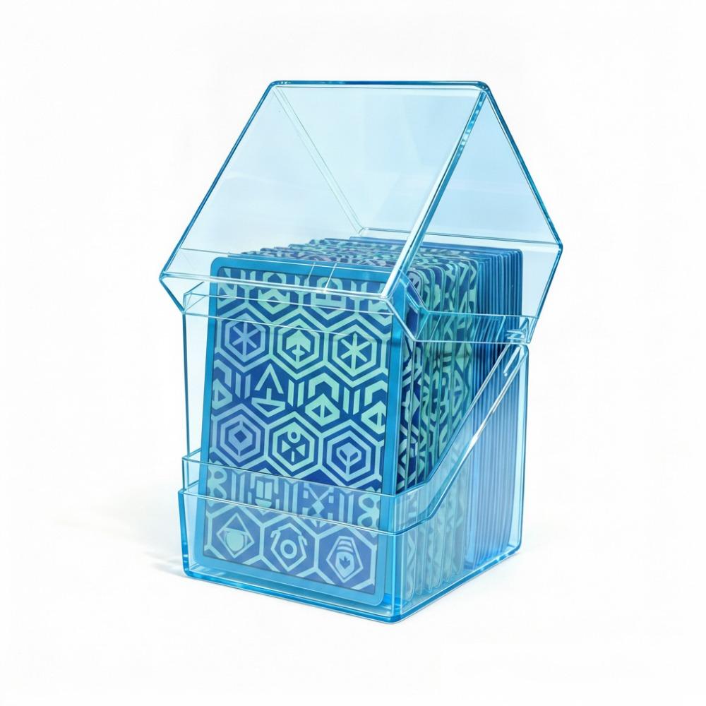 Acrylic Card Storage Box 100PCS Capacity Card Display Box Home Organization