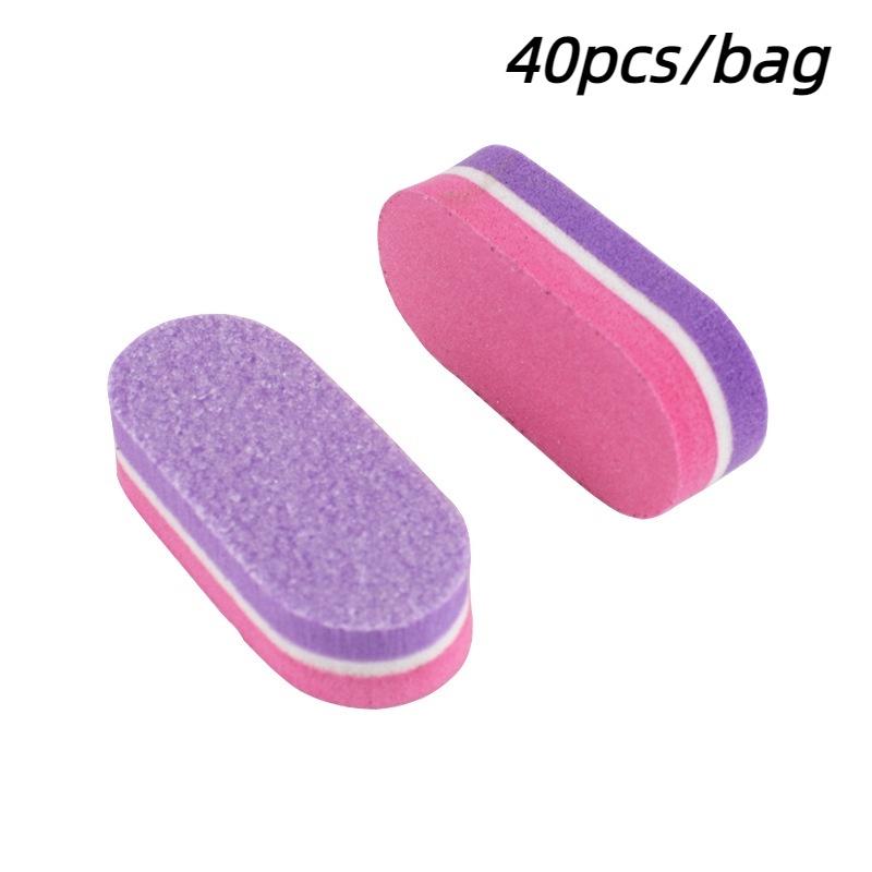 40 Pcs Double Color Mini Sponge Nail Files Buffer Block Buffing Sanding Nails File Pedicure Manicure Tools