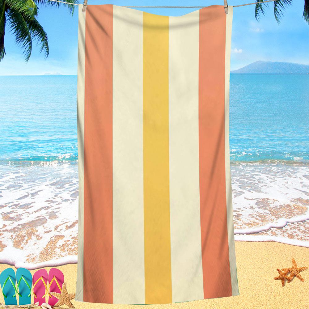 Geometrische Muster Serie digital bedrucktes Polyester Superfeine Faser beidseitiger Fleece Strandurlaub Badetuch, Strandtuch