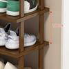 Bamboo Entryway Shoe Rack 3/5/7 Tiers Heavy Duty Wooden Free Standing Rustic Living Room Bedroom Closet Shoes Boots Organizer Corner Storage Shelf