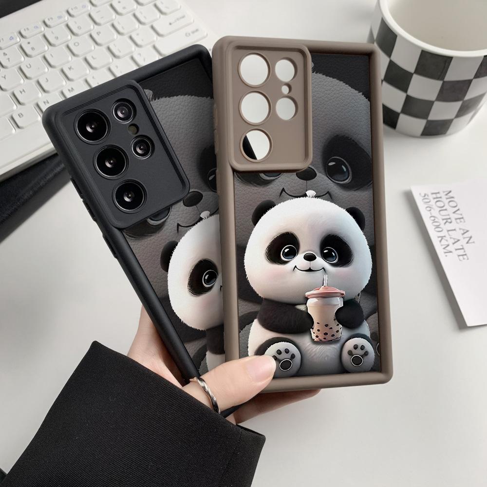 Silicone Panda Case For Samsung S25 Ultra A16 A15 A06 A05 A05s A55 A54 S24 FE S23 Plus S22 A53 A35 A34 A33 A25 A14 A13 Cover