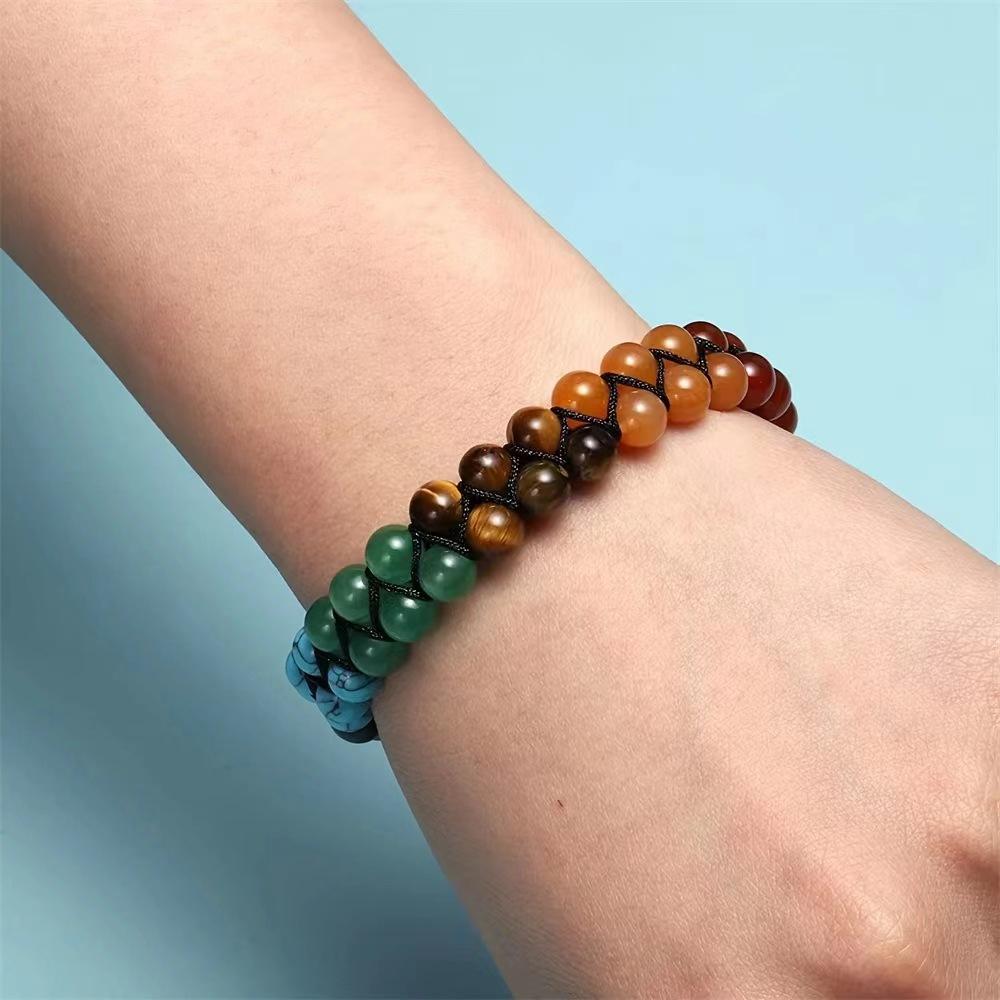 7 Chakra Multi-layer Bracelet For Men Yoga Stone Adjustable Woven Rope Chain Bangle Women Fashion Meditation Relaxation Jewelry