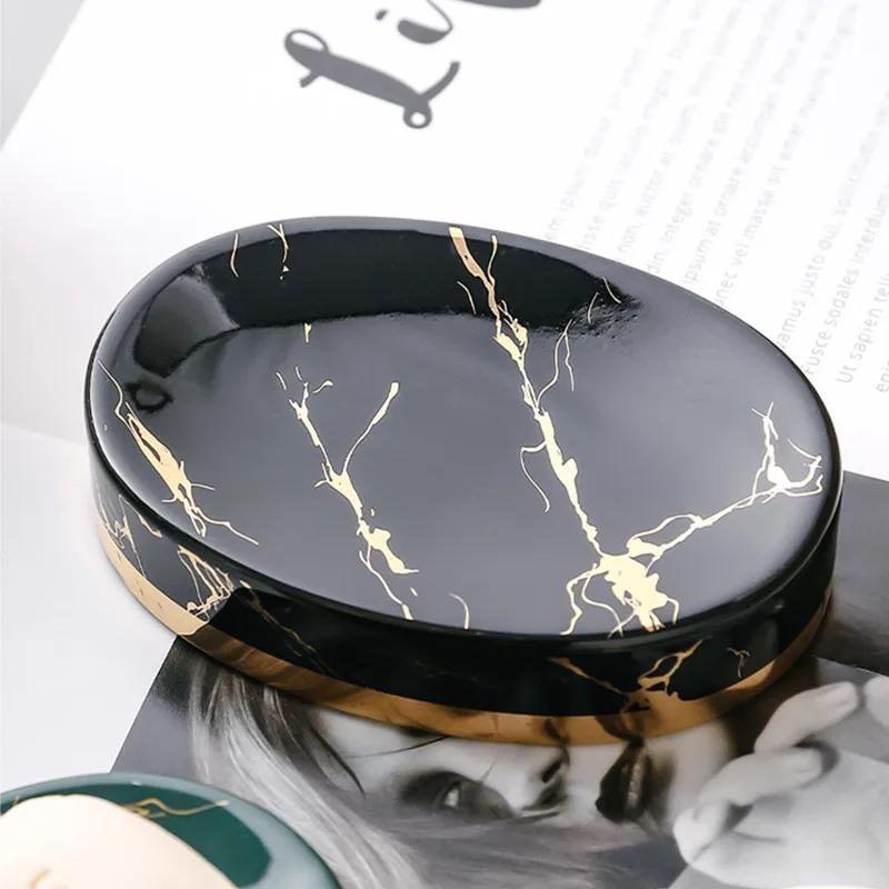 Marble Stripes Ceramics Bathroom Soap Dish Restaurant El Soap Storage Items Restroom Decorations Household Soap Box