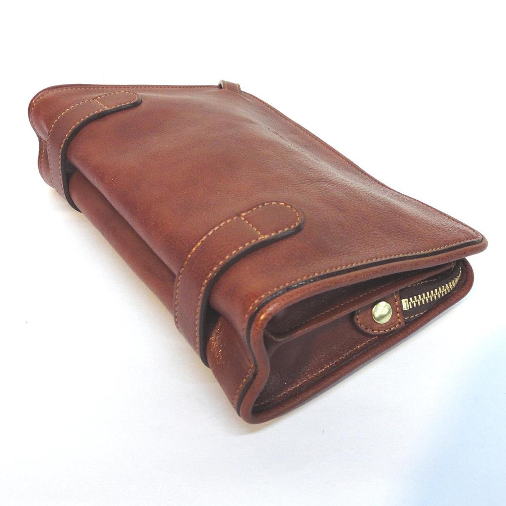 Aoki Luggage Lugard NEVADA Reißverschluss-Clutch Zweittasche, Hergestellt in Japan, Echtes Leder, Braun, 4953-50