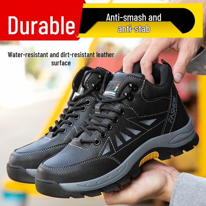 Men's Steel Toe Safety Shoes, Anti-Smash, Anti-Puncture, Non-Slip, with Cotton Lining for All Seasons' Comfort