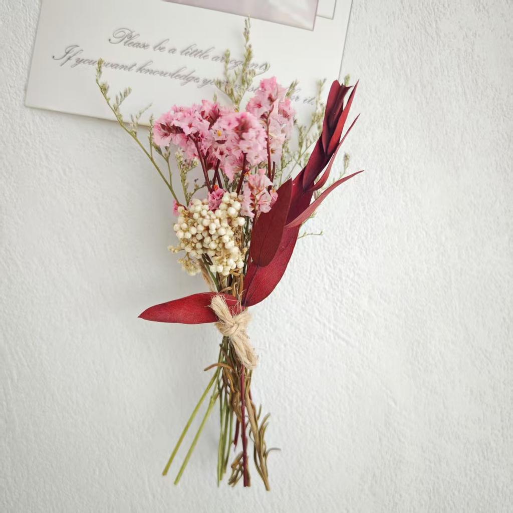 Dried Flower Mini Bouquet Bridal Bridesmaid Wedding Boutonniere Gift Box Decor DIY Material Kit Home Decor