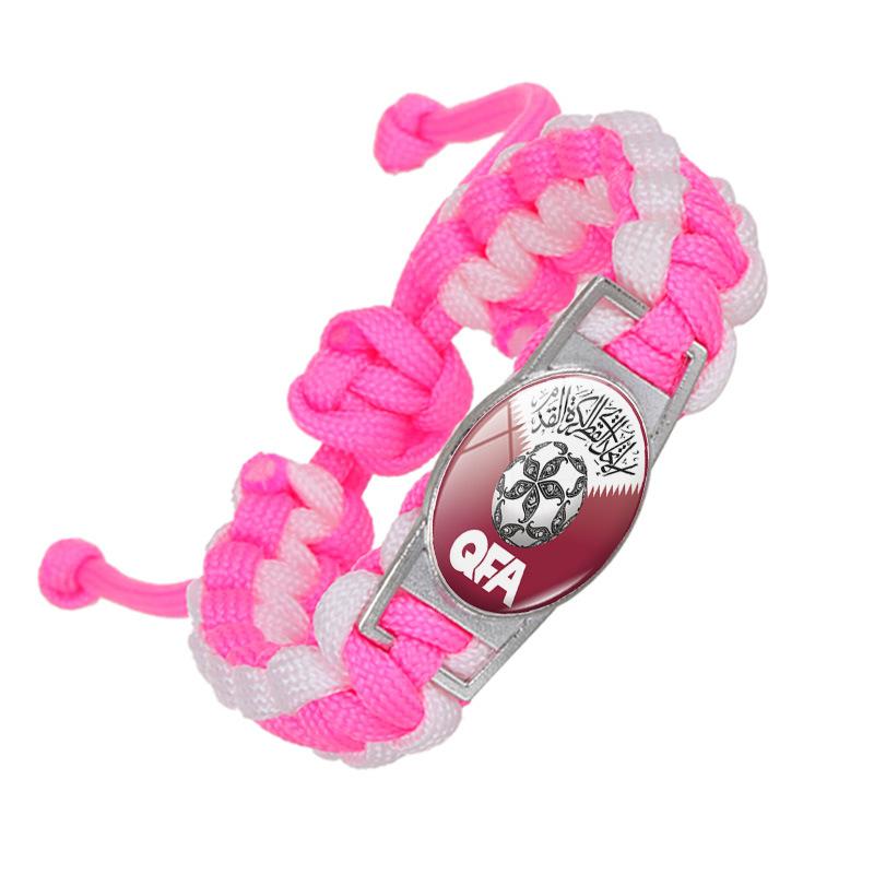 Qatar World Cup Woven Bracelet, Time Gem Team Logo Paracord Fan Support