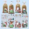 50PCS Cartoon Santa Christmas Gift Bag Multicolor Christmas Packaging Bag  For Merry Christmas