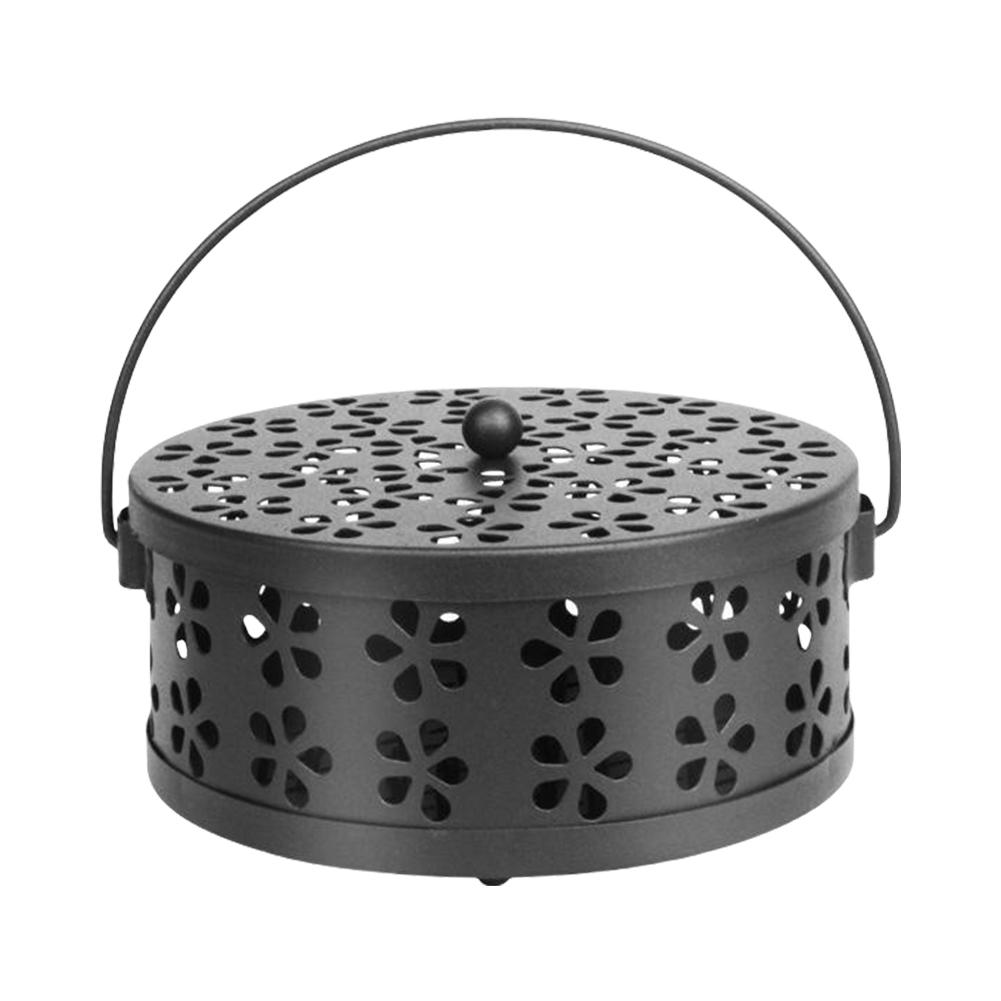 Iron Mosquito Coil Box Mosquito-repellent Household Decor Mosquito Cover Burner Incense Sandalw Q8Q9