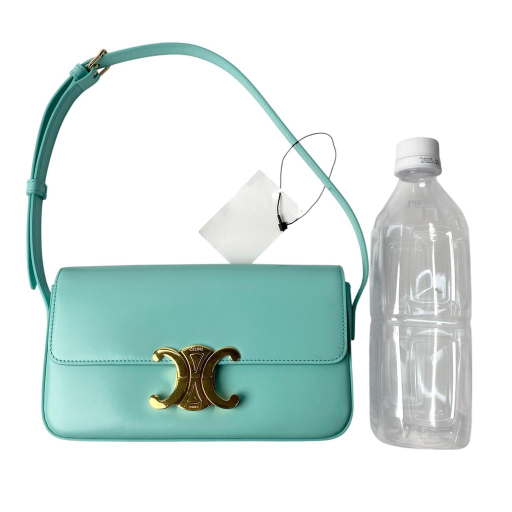 Used CELINEShoulder Bag Emerald Green Leather Women