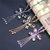 Fashion Crystal Beaded Tassel Pendant Necklace Long Sweater Butterfly Chain Women Jewelry Gift