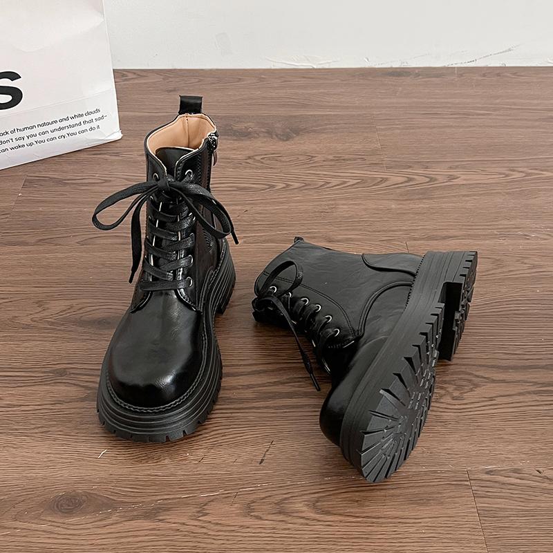 

Autumn Winter Plush Warm Ankle Boots for Women 2026 New Punk Chunky Platform Shoes Woman Thick Bottom Non Slip Motorcycle Boots 35
