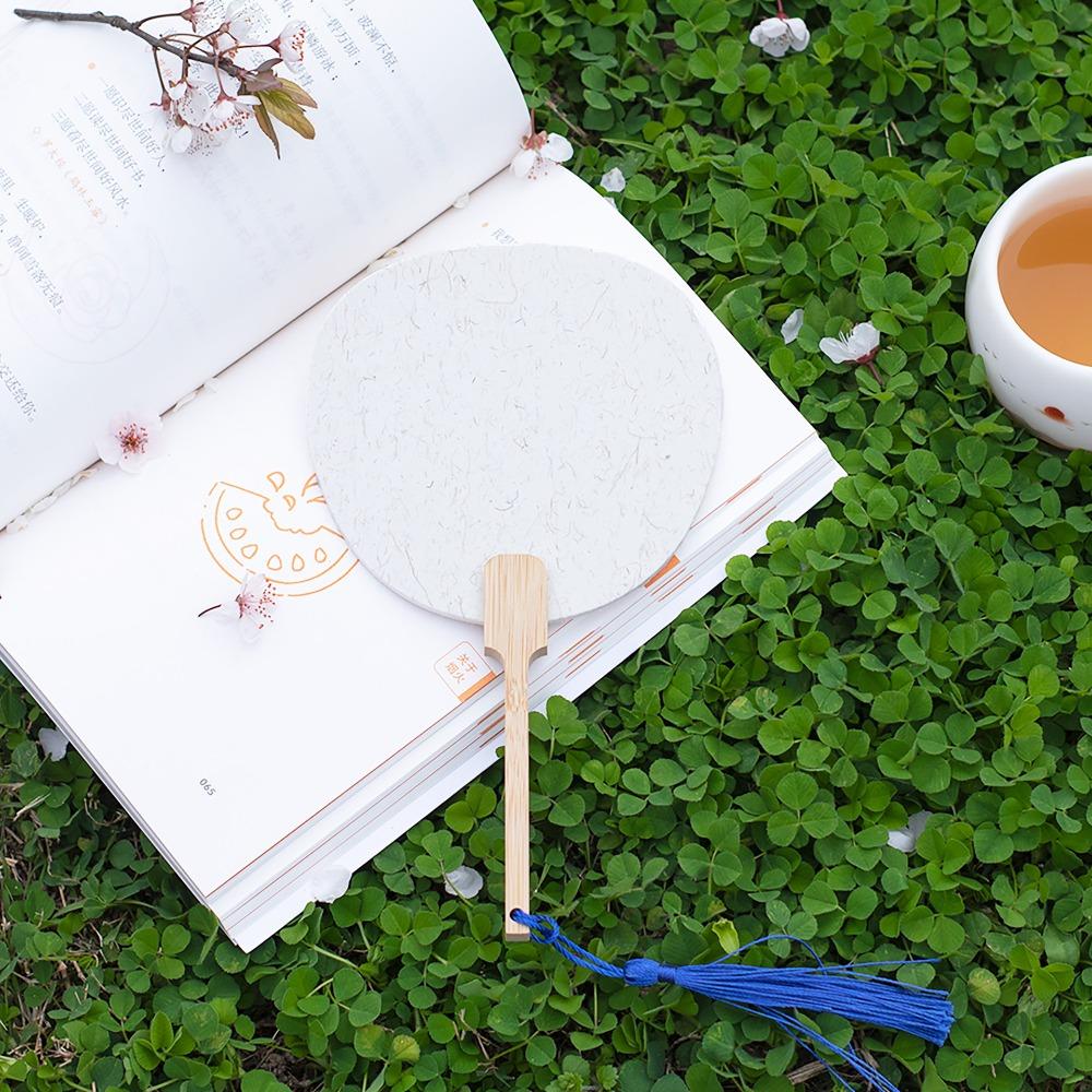 Round Mini Graffiti Fans Xuan Paper Summer Fan Art Hand Fans Paper Hand Fan Summer