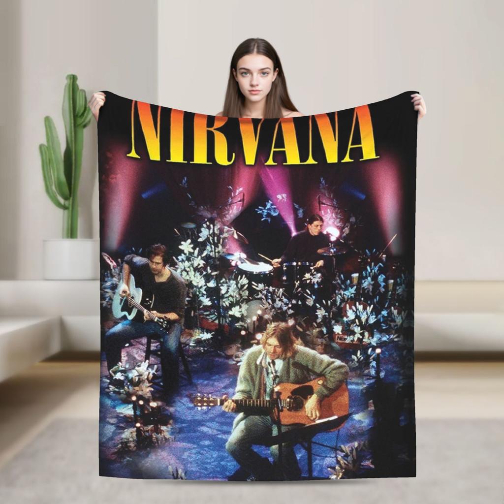 Nirvana Čelenka na obličej  Deka Kvalitní Měkká Teplá Hodit deku Jaro Cestování letadlem Domácí dekorace Vzor Přehoz na postel