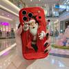 Santa Claus Phone Case Christmas Torn Wall Effect Funny Holiday Gift iPhone Cover Festive Xmas Present Birthday Gift for Kids Women Men
