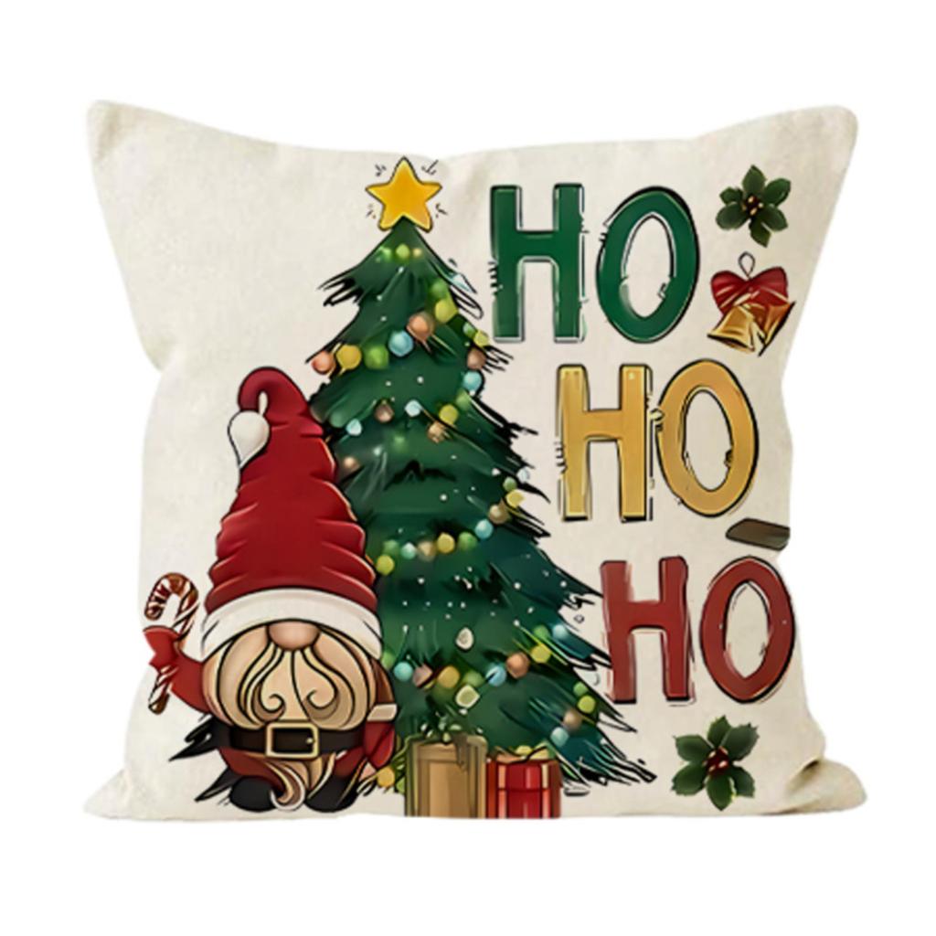 Christmas Dwarf Linen Pillowcase New Christmas Tree Letter Print Pillowcase