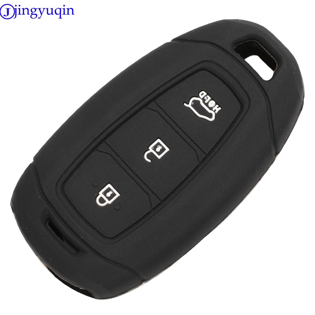 Jingyuqin Carcasa de Silicona para Llave Remota Fob Para Hyundai i30 Ix35 Solaris Azera Elantra Grandeur Ig Accent Santa Fe Palisade