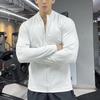 Men's Autumn Stand-Up Collar Cycling Top: Elastic, Sun-Protective, Long-Sleeve, Fitness & Running Zipper Shirt