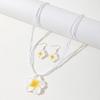 Soft Clay Plumeria Flower Jewelry Set Plumeria Flower Design Bohemian Style Flower Necklace Earrings Set Matching Earrings