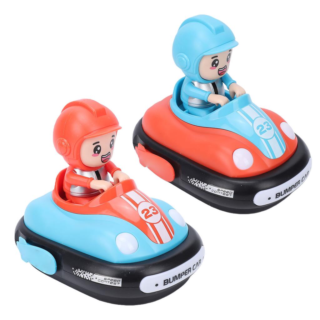 Remote Control Bumper Cars Kids 2 Player Battle Set with Lights Music Toy RC Car for Toddlers Boys Girls Red Blue