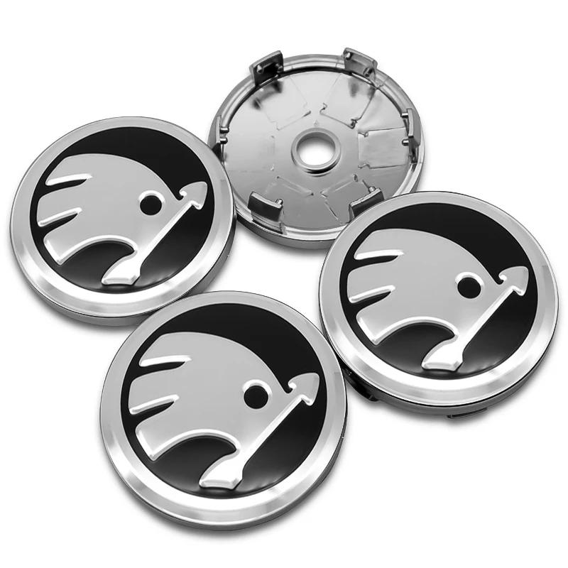 2025 Fierbinte 4 buc 56mm+60mm Capac Centru Jantă Roată Mașină Capac Jantă Embleme Autocolante Pentru Skoda Rapid Octavia A5 RS Kodiaq Fabia A7 2022 Ac