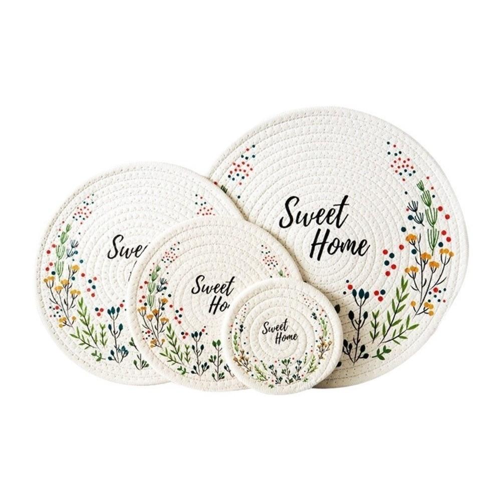 Heat Insulation Coffee Cup Mats Strawberry Pot Pad Table Mats Round Dining Mat Table Decoration