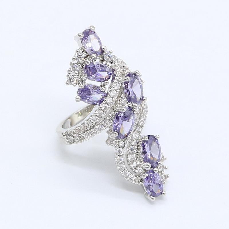 Red Garnet Cubic Zirconia Earrings Pendant Necklace Ring Set