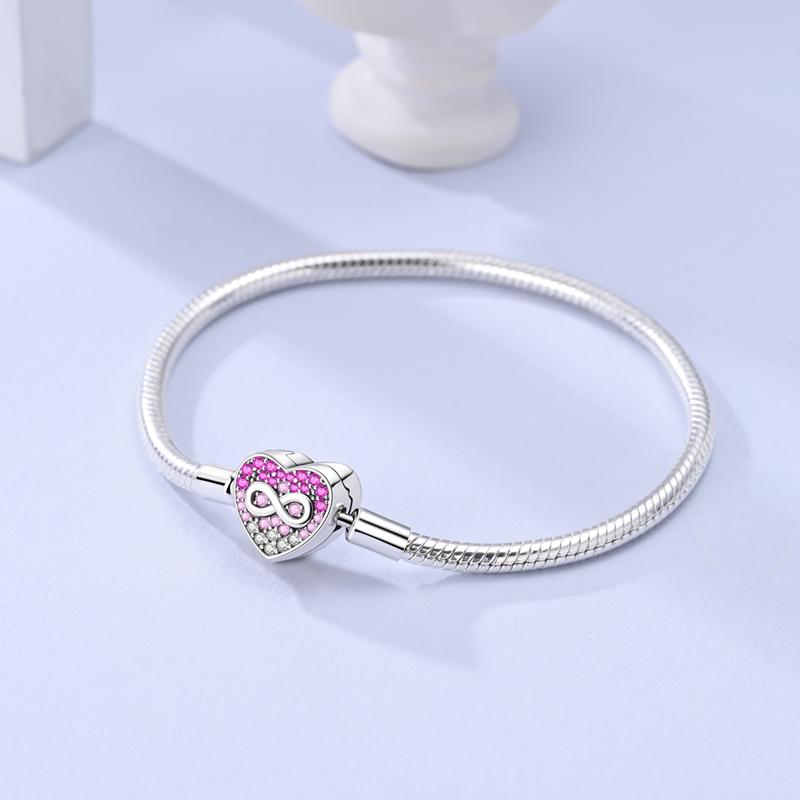 925 Silver Bracelets 17-20CM Original Heart Shape Series Bracelet Fit DIY Charms Beads Fashion Women Jewelry