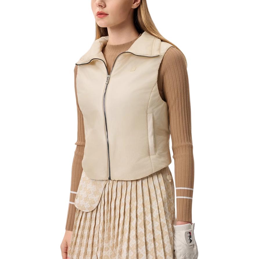 FILA Golf Apparel Series Comfortable Warm Vest Women vest Brown Beige Khaki A11W515905F-LK