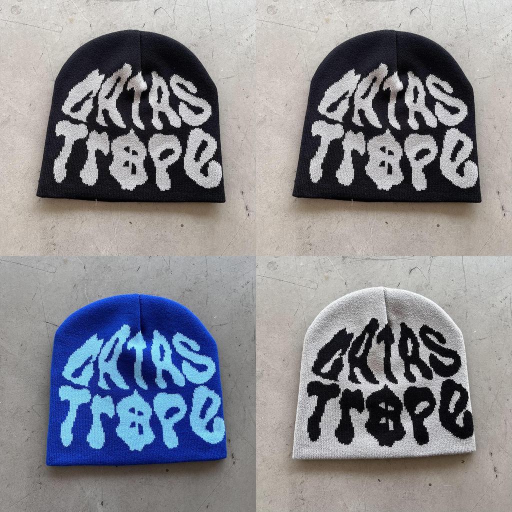 Letter Print Knit Cap For Cold Seasons Casual Wear Unisex Fashion