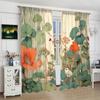 100  000 - Lotus and bird eco-friendly polyester printed curtain limited time special + gift combination